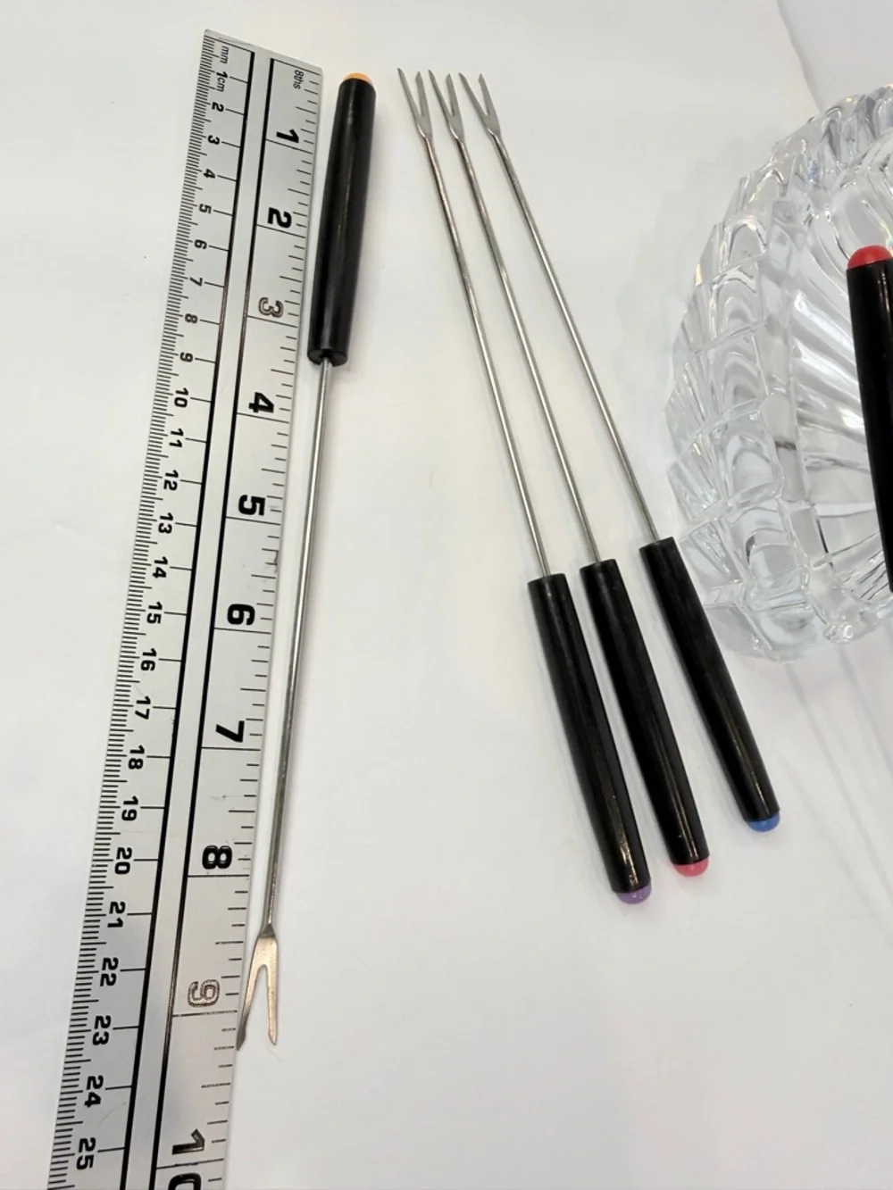 9” 🔥 Vintage Fondue Fork Set 8pc Long Handle Skewers Retro Entertaining